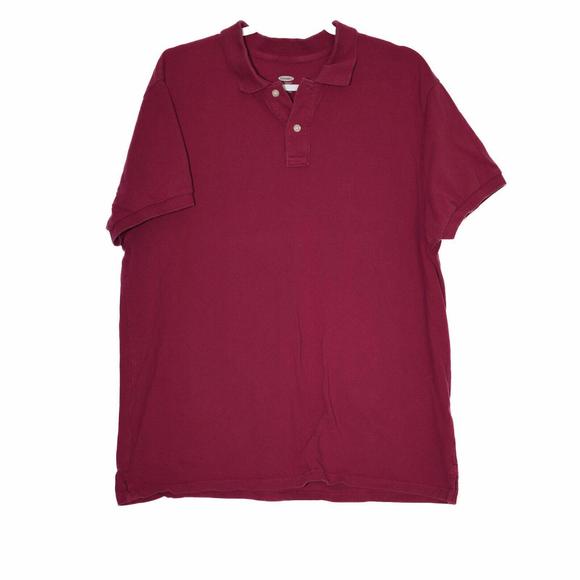 Old Navy Men Red Cotton Golf Polo Shirt Collared Short Sleeve Lightweight Sz XL - Picture 1 of 6